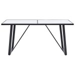 Vidaxl table de salle � manger blanc 160x80x75 cm verre tremp�