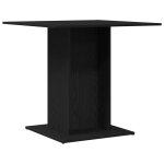 Vidaxl table de salle � manger en ch�ne noir 80x80x75 cm bois d'ing�nierie