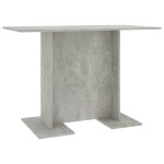 Vidaxl table de salle � manger gris b�ton 110 x 60 x 75 cm agglom�r�