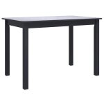 Vidaxl table de salle � manger noir 114x71x75 cm bois d'h�v�a massif