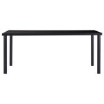 Vidaxl table  manger noir 180x90x75 cm verre tremp
