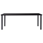 Vidaxl table  manger noir 200x100x75 cm verre tremp