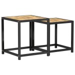 Vidaxl tables  th 2 pcs mdf noir et jaune