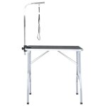 Vidaxl table de toilettage ajustable pour chiens chats 1 potence