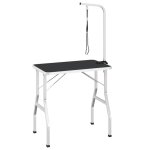 Vidaxl table de toilettage ajustable pour chiens chats 1 potence