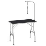 Vidaxl table de toilettage ajustable pour chiens chats 1 potence