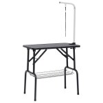 Vidaxl table de toilettage rglable de chiens avec 1 boucle et panier