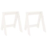Vidaxl tabourets lot de 2 blanc 40x40x45 cm bois massif de pin