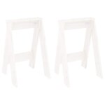 Vidaxl tabourets lot de 2 blanc 40x40x60 cm bois massif de pin