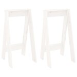 Vidaxl tabourets lot de 2 blanc 40x40x75 cm bois massif de pin