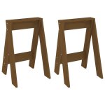 Vidaxl tabourets lot de 2 marron miel 40x40x60 cm bois massif de pin