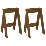 Vidaxl tabourets lot de 2 marron miel 40x40x60 cm bois massif de pin