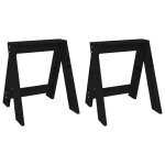 Vidaxl tabourets lot de 2 noir 40x40x45 cm bois massif de pin