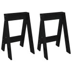 Vidaxl tabourets lot de 2 noir 40x40x60 cm bois massif de pin