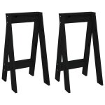 Vidaxl tabourets lot de 2 noir 40x40x75 cm bois massif de pin