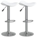 Vidaxl tabourets de bar lot de 2 blanc acier chrom� et cuir artificiel