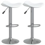 Vidaxl tabourets de bar lot de 2 blanc acier chrom� et cuir artificiel