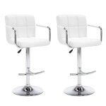 Vidaxl tabourets de bar lot de 2 blanc similicuir