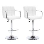 Vidaxl tabourets de bar lot de 2 blanc similicuir