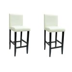 Vidaxl tabourets de bar lot de 2 blanc similicuir
