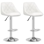 Vidaxl tabourets de bar lot de 2 blanc similicuir