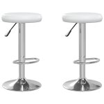 Vidaxl tabourets de bar lot de 2 blanc similicuir