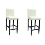 Vidaxl tabourets de bar lot de 2 blanc similicuir Vidaxl tabourets de bar lot de 2 blanc similicuir