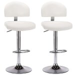 Vidaxl tabourets de bar lot de 2 blanc similicuir