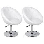 Vidaxl tabourets de bar lot de 2 blanc similicuir