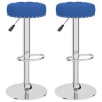 Vidaxl tabourets de bar lot de 2 bleu tissu