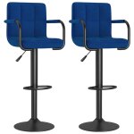 Vidaxl tabourets de bar lot de 2 bleu tissu