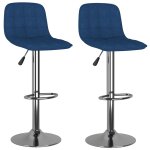 Vidaxl tabourets de bar lot de 2 bleu tissu