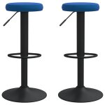 Vidaxl tabourets de bar lot de 2 bleu velours