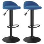 Vidaxl tabourets de bar lot de 2 bleu velours