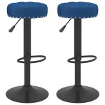 Vidaxl tabourets de bar lot de 2 bleu velours