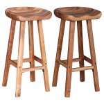 Vidaxl tabourets de bar lot de 2 bois d'acacia massif