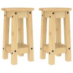 Vidaxl tabourets de bar lot de 2 bois massif de pin