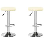 Vidaxl tabourets de bar lot de 2 cr�me similicuir