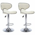 Vidaxl tabourets de bar lot de 2 cr�me similicuir