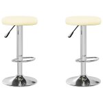 Vidaxl tabourets de bar lot de 2 cr�me similicuir
