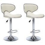 Vidaxl tabourets de bar lot de 2 crme similicuir