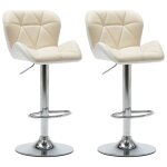 Vidaxl tabourets de bar lot de 2 cr�me similicuir