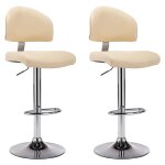 Vidaxl tabourets de bar lot de 2 cr�me similicuir