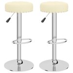 Vidaxl tabourets de bar lot de 2 cr�me tissu
