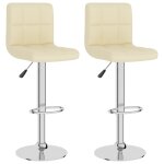 Vidaxl tabourets de bar lot de 2 cr�me tissu