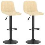 Vidaxl tabourets de bar lot de 2 cr�me velours