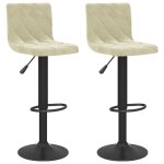 Vidaxl tabourets de bar lot de 2 cr�me velours