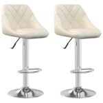 Vidaxl tabourets de bar lot de 2 crème velours Vidaxl tabourets de bar lot de 2 crème velours