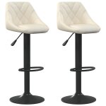 Vidaxl tabourets de bar lot de 2 crme velours