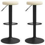 Vidaxl tabourets de bar lot de 2 cr�me velours